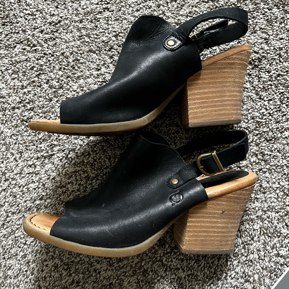 Born Black and Tan Sandals